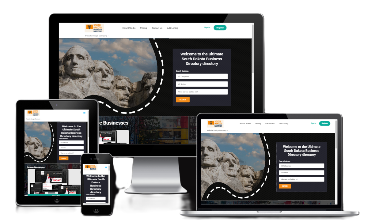 South Dakota Business Directory website design by Vision Web