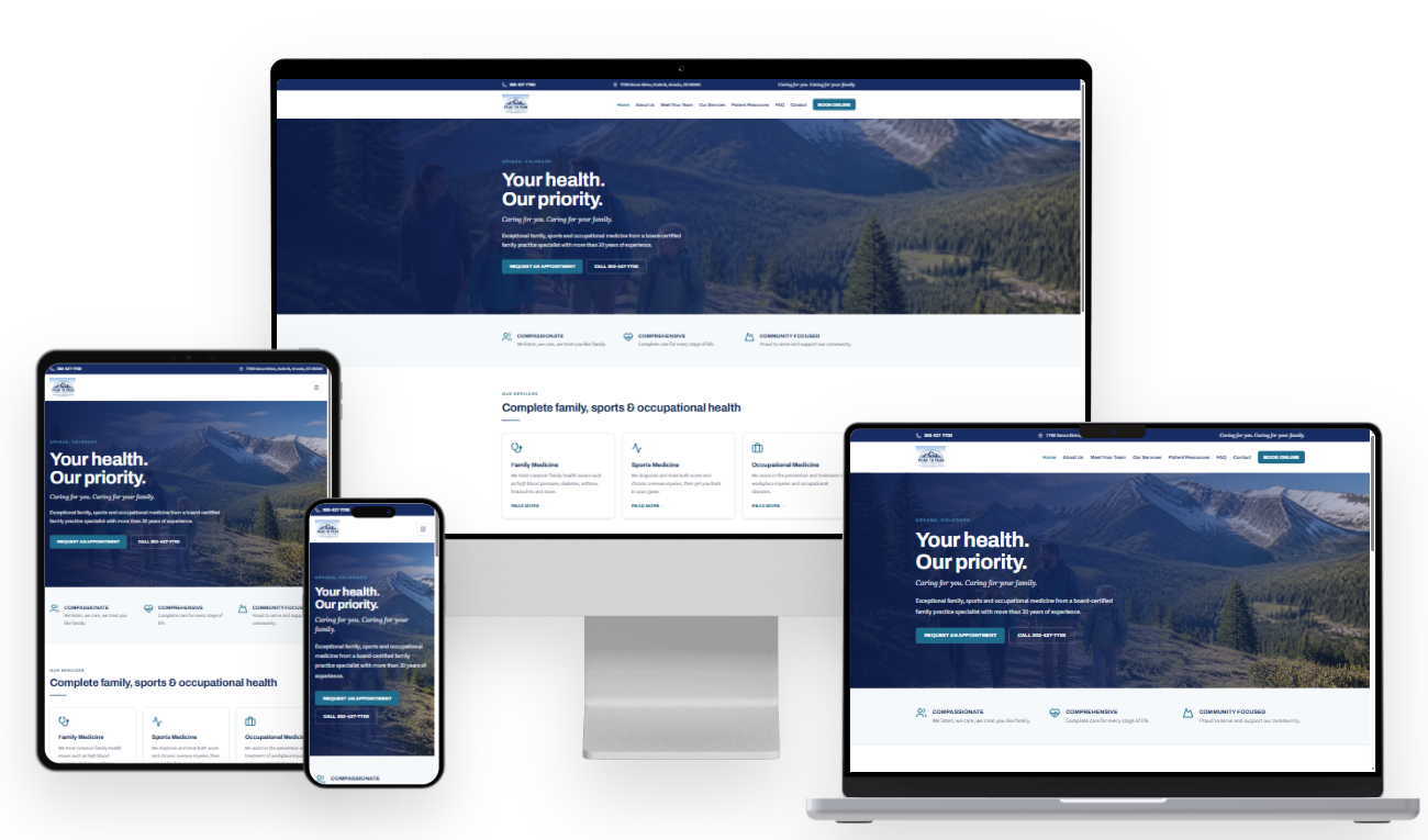 Peak to Peak Family Medicine website design by Vision Web