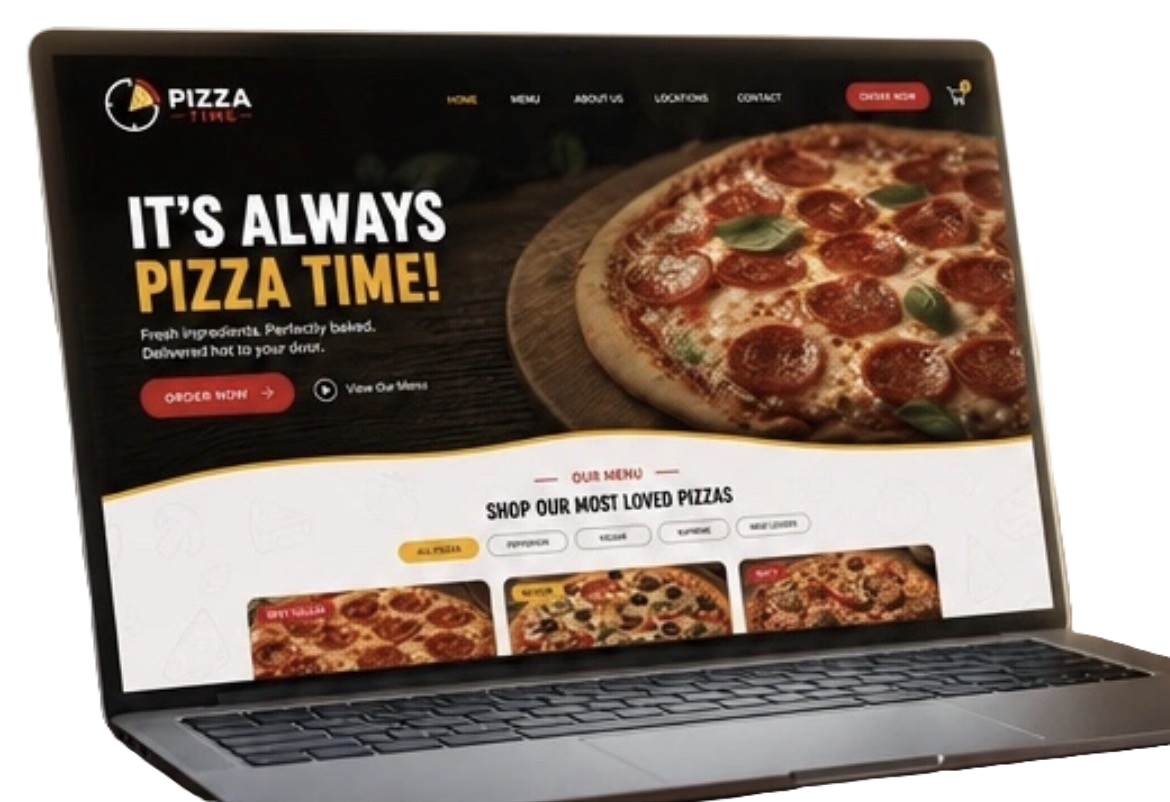 Pizza Time website design by Vision Web