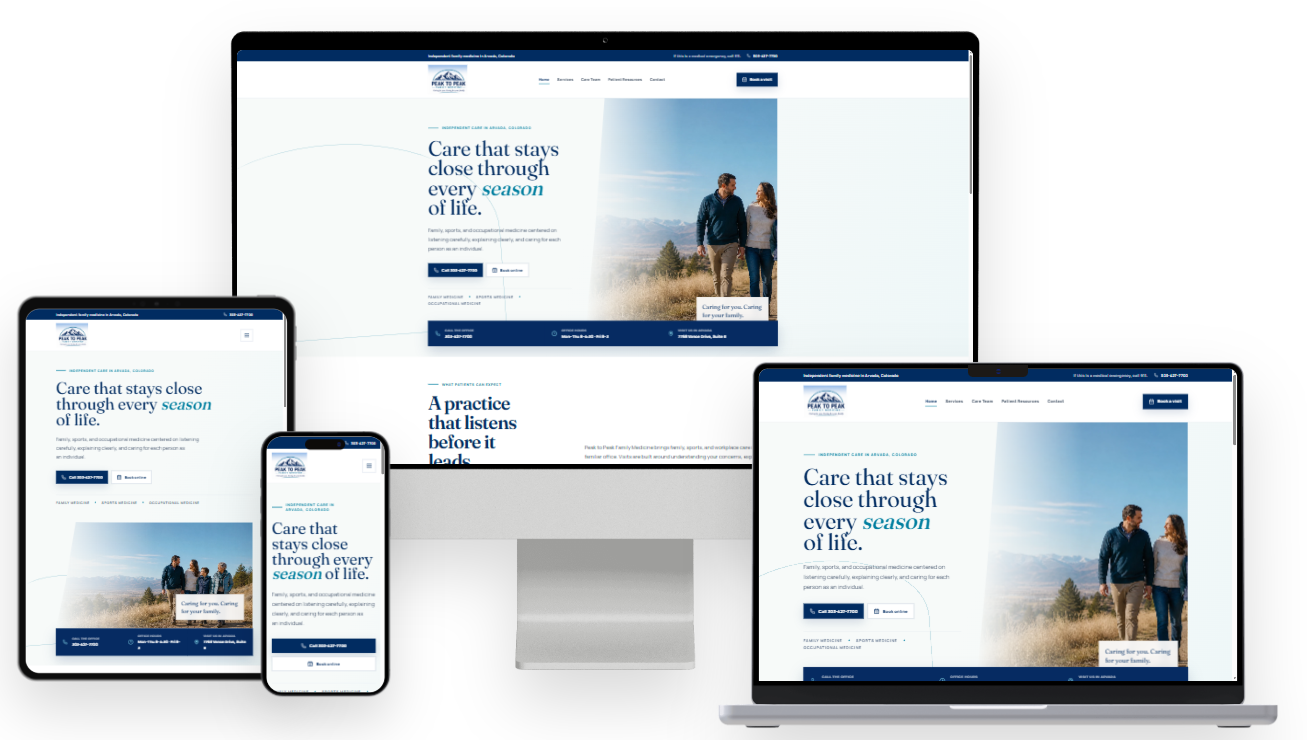 Peak to Peak Family Medicine website design by Vision Web